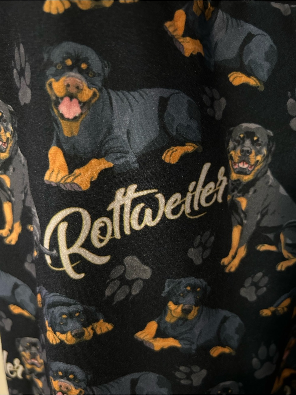 Rottweiler Print Black Capri Pants - Dog Graphic Capris